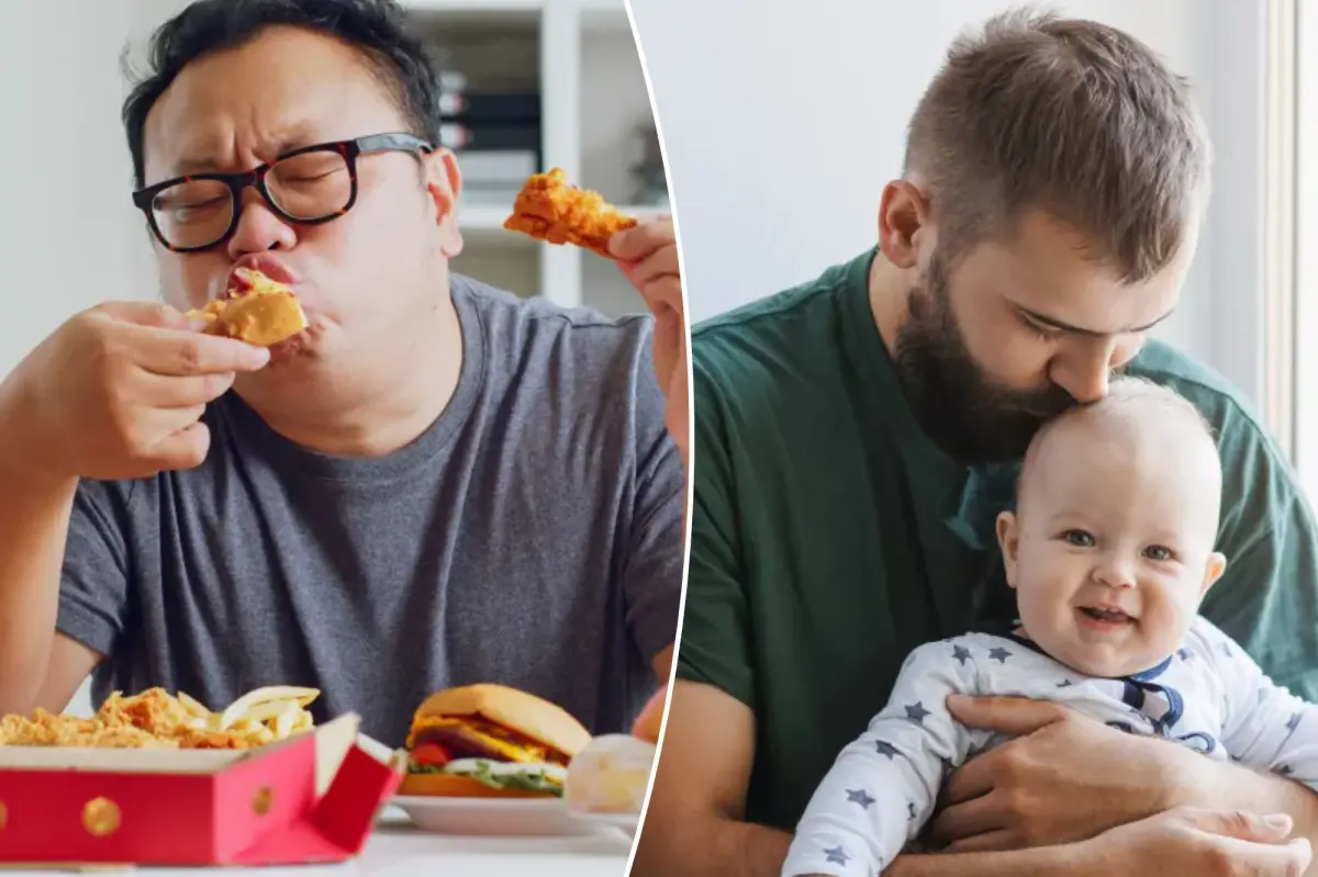 Bébé a des cuisses grasses et un ventre en gelée ? Le régime alimentaire de papa peut être à blâmer