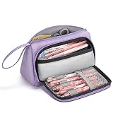 Mokani Grande trousse à crayons, trousse scolaire de grande capacité, organisateur de bureau universitaire pour étudiants filles garçons femmes, violet