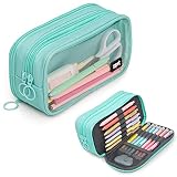 Trousse scolaire ZIPIT moitié-moitié avec compartiment transparent, menthe