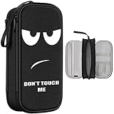 FINPAC Trousse à crayons de grande capacité, sac de papeterie portable avec 3 compartiments, trousse à crayons à fermeture éclair pour étudiants de bureau scolaire adultes (Z-Dont Touch)